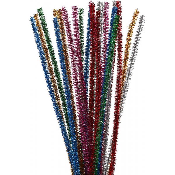 Pijpenrager - 6 mm sterke kleuren - glitter - 24 st