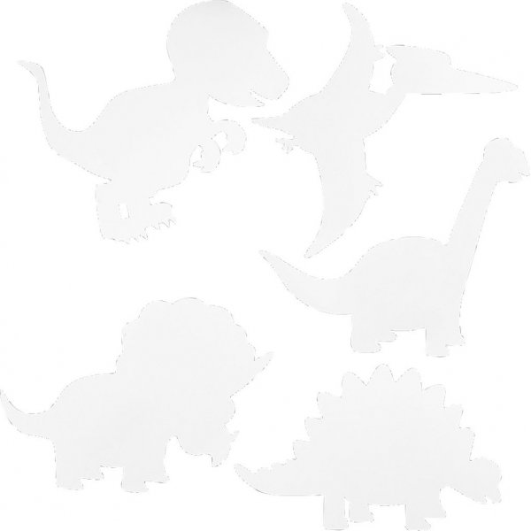 TeACH Me kartonnen figuren - Dinosaurussen - wit - 16 st