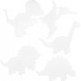 TeACH Me kartonnen figuren - Dinosaurussen - wit - 16 st