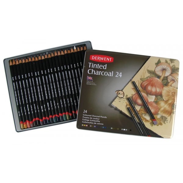 Derwent Toned Charcoal - 24 potloden