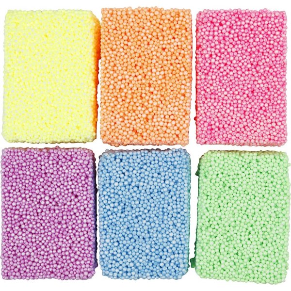 Zacht schuim - neonkleuren - 6 x 10 gr