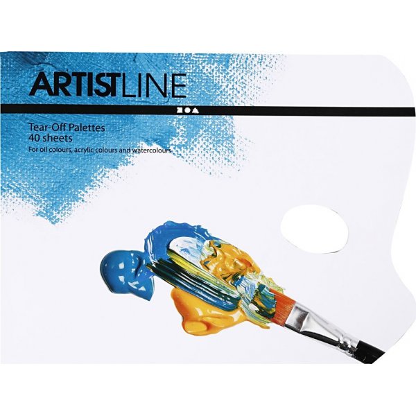Wegwerppalet - wit - 31 x 23 cm - 40 vellen