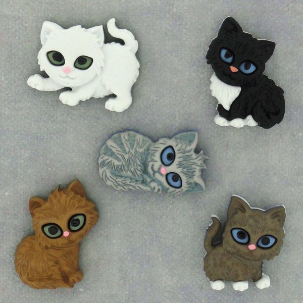 Veelkleurige knopen 17x22 - 23x21 mm - Kittens