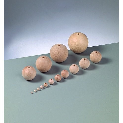 Houten ballen met gaten (veel verschillende maten en hoeveelheden)