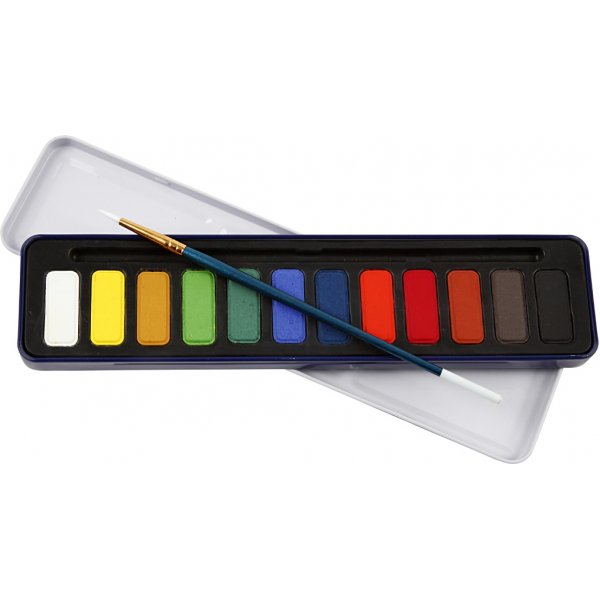 Aquarelset - gemengde kleuren - 12 st Aquarelset - gemengde kleuren - 12 st