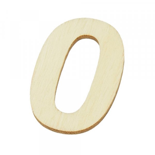 Onbehandelde houten cijfers 40x2 mm - 0