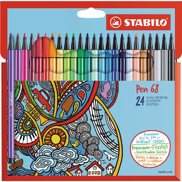 Vezelpennen Pen 68 - 24-pack