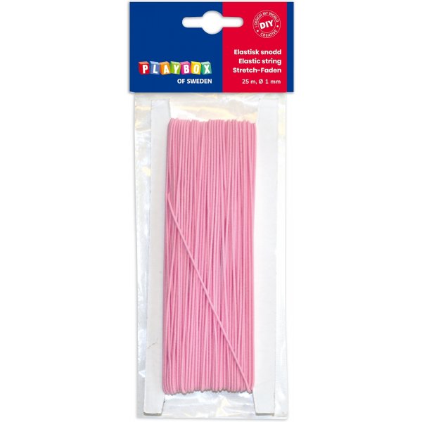 Elastisch koord roze 25 m  1 mm