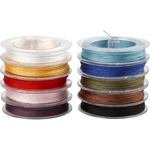 Polyesterkoord - gemengde kleuren - 10 x 50 m