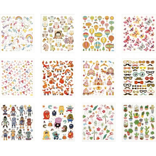 Boekje met stickers - heel jaar - 12 vellen