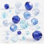Harmony kunststof facetkralen - gemengd - blauwe harmonie - 45 gr