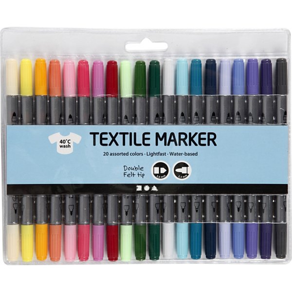 Textielstiften - complementaire kleuren - 20 st