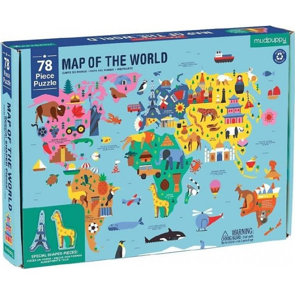 Aardrijkskundepuzzel - Wereldkaart