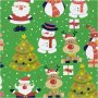 Cadeaupapier - groen - Kerstmotief - 5 meter