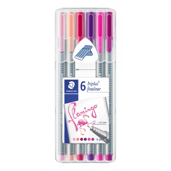 Fineliners Triplus 0,3 mm Flamingo - 6 stiften