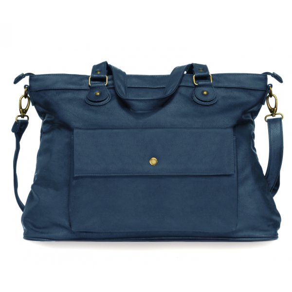 Blauwe imitatieleren tas/tas Blauwe imitatieleren tas/tas
