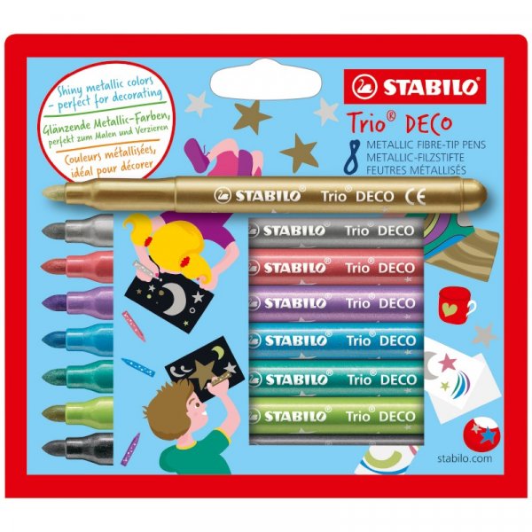 Vezelpennen Trio Deco - 8-pack
