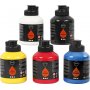 Pigment Art School - primaire kleuren - halfglanzend - 5 x 500 ml