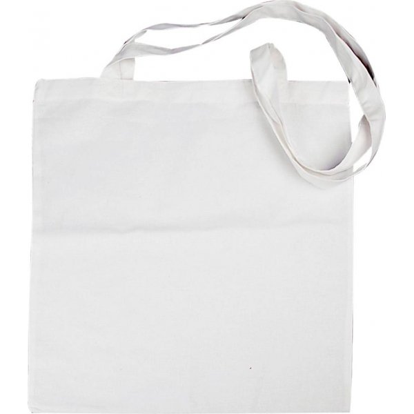 Stoffen tas met extra lang hengsel - wit - 20 st