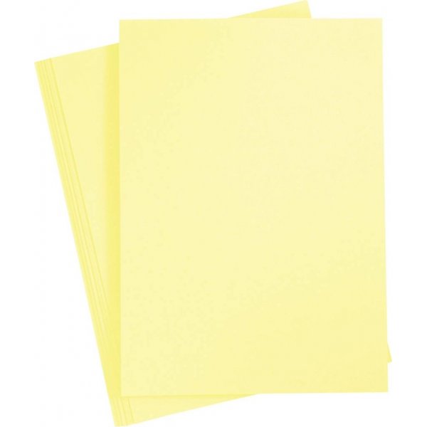 Gekleurd karton - lichtgeel - A4 - 180 gr - 20 vellen