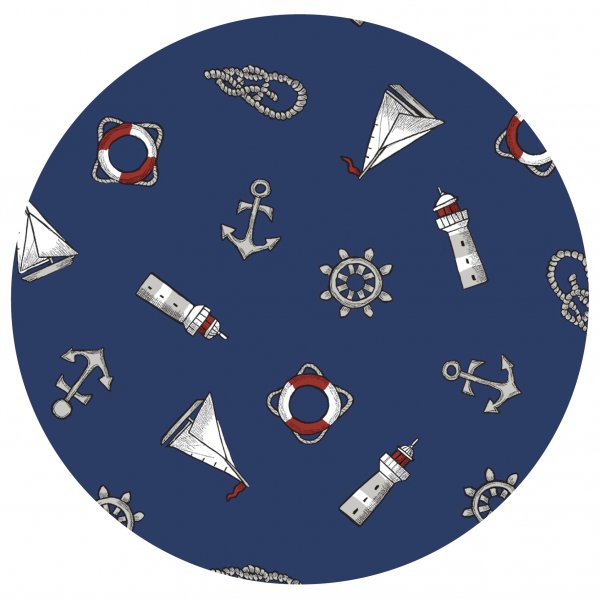 Dekzeil PVC Rond Maritiem - Blauw