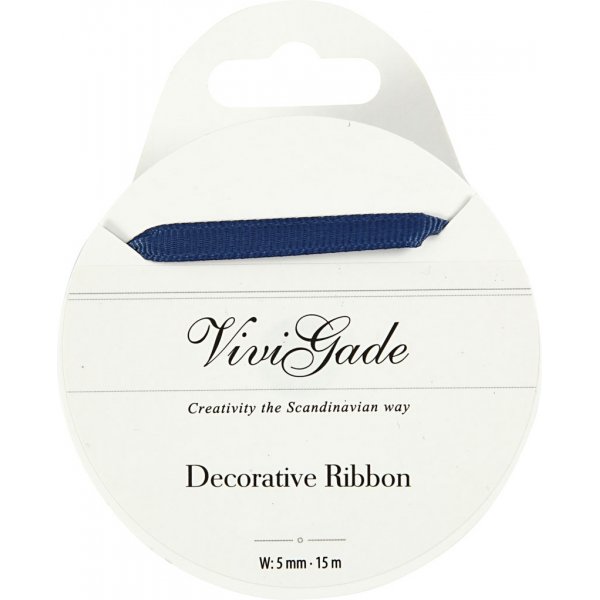 Grosgrain lint - blauw - 15 meter Grosgrain lint - blauw - 15 meter