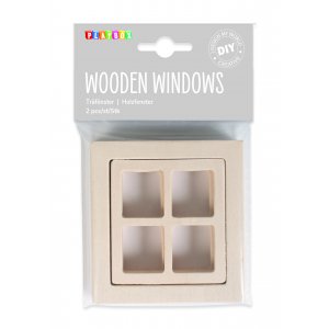 Houten raam - miniatuur - 2 st Houten raam - miniatuur - 2 st