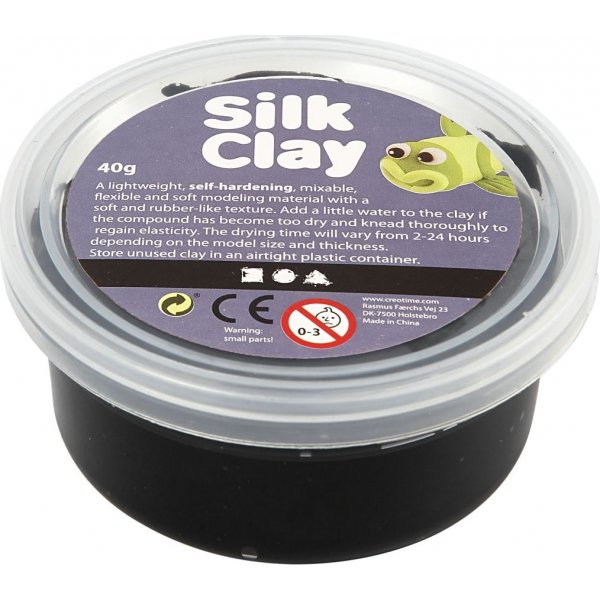 Silk Clay - zwart - 40 gr