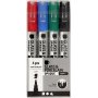 Glas- en porseleinstift - zwart - blauw - groen - rood - semi-dekkend - 1-2 mm - 4 stuks