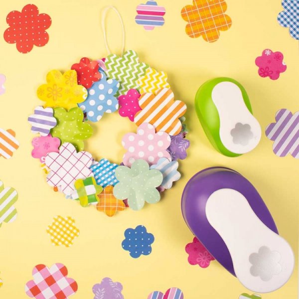 Punchbloem 2,5 cm - Blauw/wit Punchbloem 2,5 cm - Blauw/wit