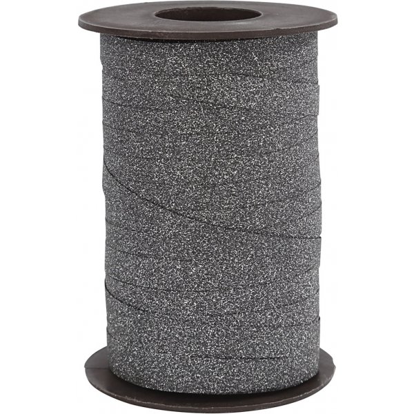 Cadeaukoord - zwart - glitter - 100 m Cadeaukoord - zwart - glitter - 100 m