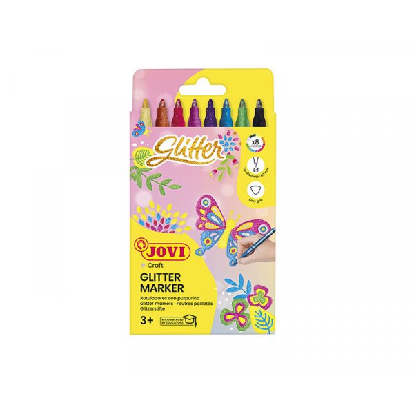Kleurpotlodenset - Jovi - 8 glittertouchpennen