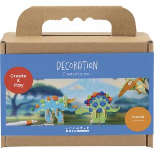 Mini DIY decoratieset met dinosaurussen in rood, blauw, groen en oranje (3 stuks) Mini DIY decoratieset met dinosaurussen in rood, blauw, groen en oranje (3 stuks)