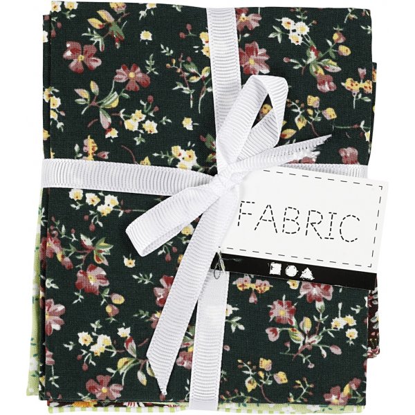 Patchworkstof - groen - 4 st Patchworkstof - groen - 4 st