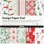 Designpapier - rood/groen - 50 vellen