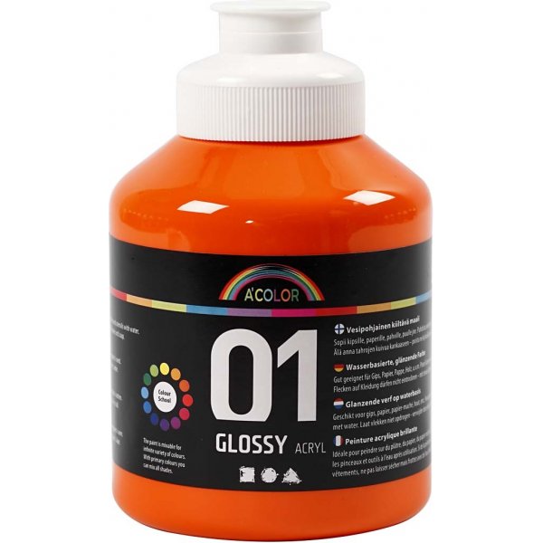 Schoolverf - Acryl - oranje - glanzend - 500 ml Schoolverf - Acryl - oranje - glanzend - 500 ml