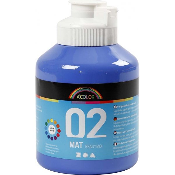 Schoolverf - Acryl - blauw - mat - 500 ml