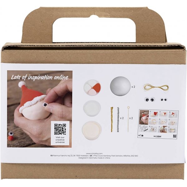 Mini DIY Kit Kerstboomballen - Kerstman en engel Mini DIY Kit Kerstboomballen - Kerstman en engel