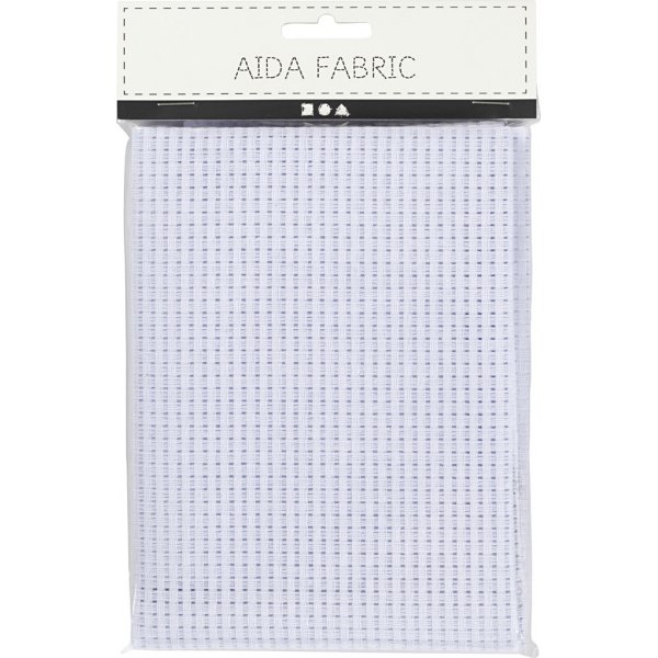Aida borduurstof - wit - 50x50 cm, 24 vierkantjes per 10 cm Aida borduurstof - wit - 50x50 cm, 24 vierkantjes per 10 cm