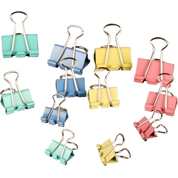 Clips - pastelkleuren - 15/19/25 mm - 30 st