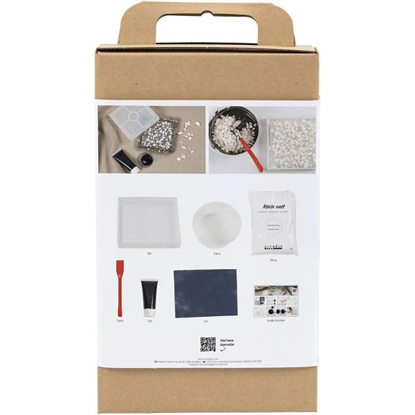 DIY Kit Harsgieten, Vierkant dienblad met terrazzo DIY Kit Harsgieten, Vierkant dienblad met terrazzo