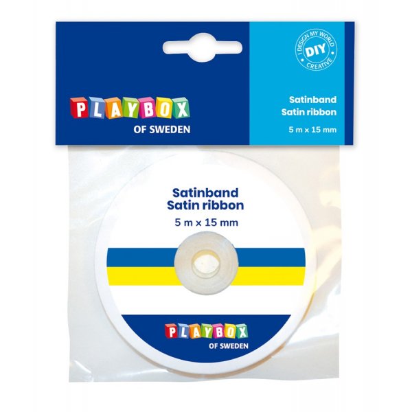 Satijnen lint geel en blauw