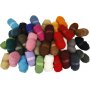 Gekaarde Wol - gemengde kleuren - 35 x 100 gr