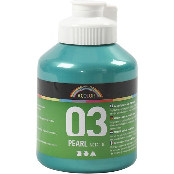 Schoolverf Acryl - Metallic - groen - metallic - 500 ml