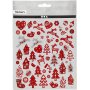Stickers - rood/witte kerst