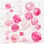 Harmony kunststof facetkralen - gemengd - roze - 45 gr