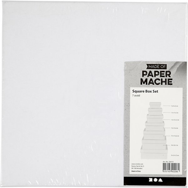 Vierkante dozen - wit - 7 st