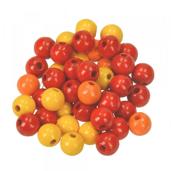 Ronde houten kralen in gemengde kleuren - 8 mm 25 g
