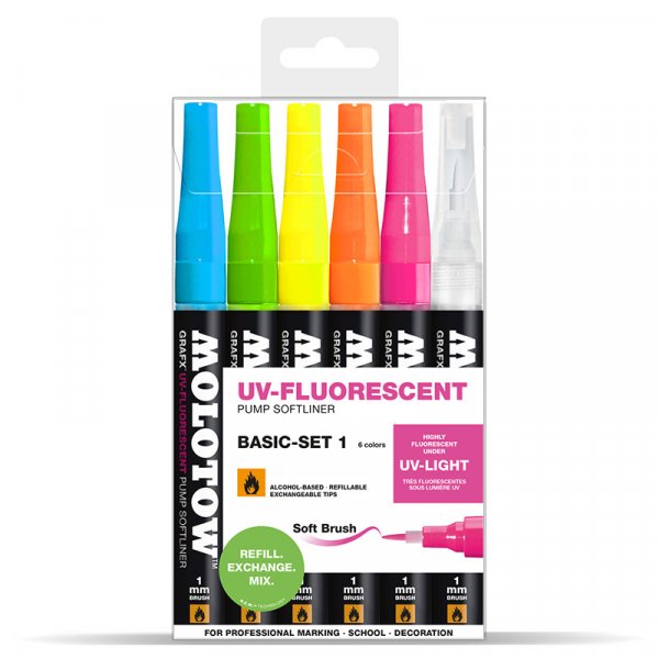 Softliner GRAFX 6 pennen - fluorescerend