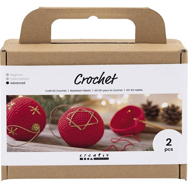 DIY Kit Haken - rood - Kerstboomballen